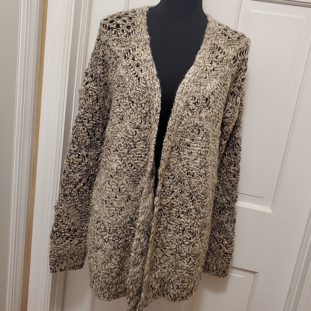 Lucky Brand Chunky Knit Heavy Weight Open front Cardigan size Small, boho